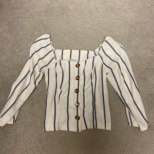 Chic Striped Button front top